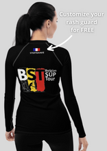 Load image into Gallery viewer, Belgian Sup Tour Women Black Rash Guard