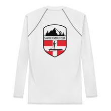 Load image into Gallery viewer, Savoie Paddle Club Men Rash Guard - white - RB logo