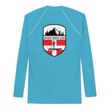 Load image into Gallery viewer, Savoie Paddle Club Men Rash Guard - aqua - RB logo
