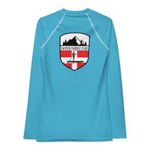 Load image into Gallery viewer, Savoie Paddle Club Women Rash Guard - aqua - RB logo