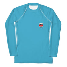 Load image into Gallery viewer, Savoie Paddle Club Women Rash Guard - aqua - RB logo