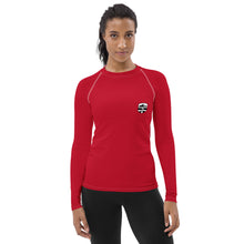Load image into Gallery viewer, Savoie Paddle Club Women Rash Guard - red - BW logo