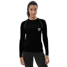 Load image into Gallery viewer, Savoie Paddle Club Women Rash Guard - black - BW logo