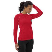 Load image into Gallery viewer, Savoie Paddle Club Women Rash Guard - red - BW logo