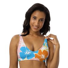 Load image into Gallery viewer, TS Bikini Top Blue Flowers