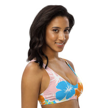Load image into Gallery viewer, TS Bikini Top Blue Flowers