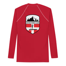 Load image into Gallery viewer, Savoie Paddle Club Men Rash Guard - red - RB logo
