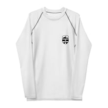 Load image into Gallery viewer, Savoie Paddle Club Men Rash Guard - white - BW logo
