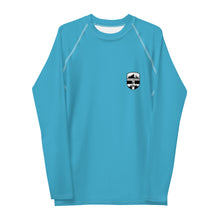 Load image into Gallery viewer, Savoie Paddle Club Men Rash Guard - aqua- BW logo
