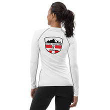 Load image into Gallery viewer, Savoie Paddle Club Women Rash Guard - white - RB logo
