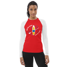 Load image into Gallery viewer, SUP My Race Women Rash Guard Red White
