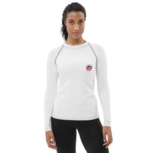 Load image into Gallery viewer, Savoie Paddle Club Women Rash Guard - white - RB logo
