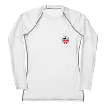 Load image into Gallery viewer, Savoie Paddle Club Women Rash Guard - white - RB logo
