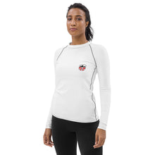 Load image into Gallery viewer, Savoie Paddle Club Women Rash Guard - white - RB logo
