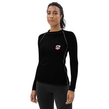 Load image into Gallery viewer, Savoie Paddle Club Women Rash Guard - black - RB logo
