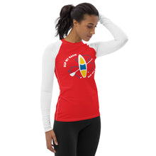 Load image into Gallery viewer, SUP My Race Women Rash Guard Red White
