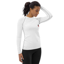 Load image into Gallery viewer, Savoie Paddle Club Women Rash Guard - white - RB logo
